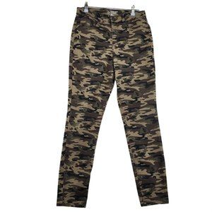 No Boundaries Jeans Women's Denim Tapered Leg Stretch Camouflage Green 11